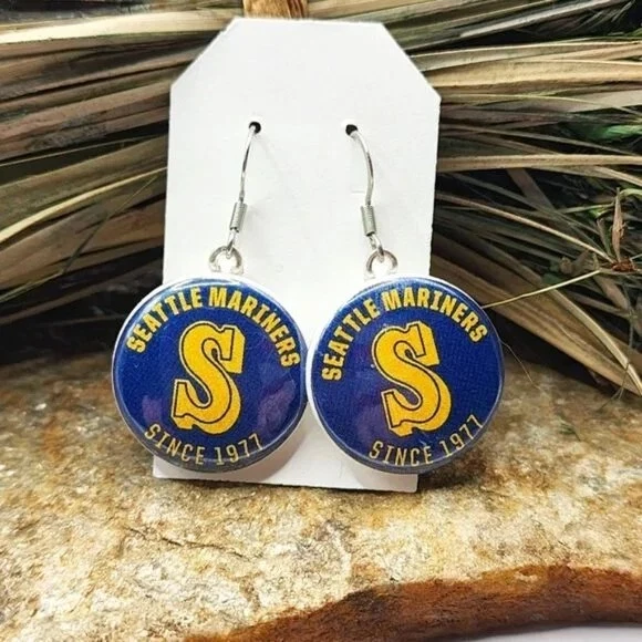 Seattle Mariners Earrings Retro Logo MLB Baseball Souvenir Game Day Accessories - Image 1 of 1