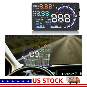 OBD II Car HUD Head Up Display5.5'' Dash Screen Digital Speedometer Projector - Picture 1 of 12