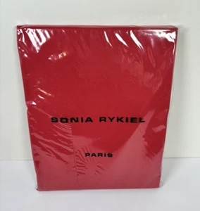 Sonia Rykiel Rue Saint Guillaume Queen Solid Fitted Sheet Poppy Red Cotton - Picture 1 of 4