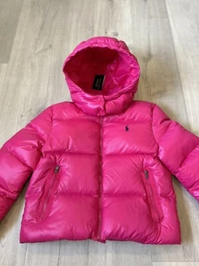 ^[BNWT] Polo Ralph Lauren Down Jacket Dark Pink Girl Size L (12-14yo) - Picture 1 of 18