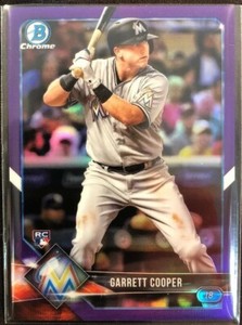 2018 Bowman Chrome Baseball Garrett Cooper Marlins Purple SP #d 227/250 Card #54