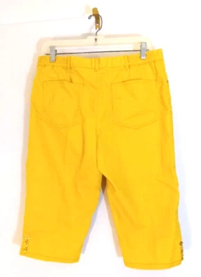 Hearts of Palm Capri Pants Womens Size 12P Canary Yellow Skimmer 16 W x 25 L - Image 1 of 4