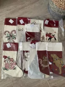 Pottery Barn Holiday Icons Crewel Stockings No Mono - Bild 1 von 12