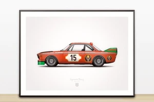 Jägermeister BMW 3.0 CSL Illustration Poster Print - Picture 1 of 2