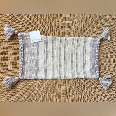 NUEVA Funda de Almohada Serena & Lily Ridge Rayas (12”x21”)-Púrpura Lavanda Foto 1 de 2