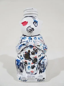 7" Vtg Polar Bear Graffiti Mixed Media Basquiat Andy Warhol Pop Art Vase Statue - Picture 1 of 8