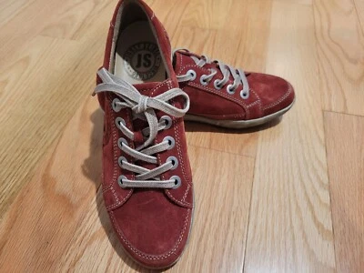 Josef Seibel Dany Women's Red Suede Leather Casual Skateboard Sneaker 37  6 /6.5 - Image 1 of 4