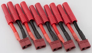 5 Pack: (5) Turnigy HXT 4MM Male to T-Plug Female Adapters - 3CM / 12awg Wire - Picture 1 of 2