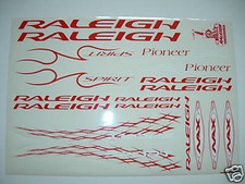 RALEIGH PIONEER SPIRIT DECAL STICKER LABEL TRANSFER - RED