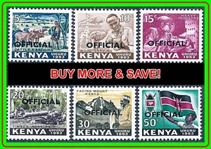 KENYA 1964 officials SC#O1-6 MNH ANIMALS, CATTLE, MINING, FLAGS - Picture 1 of 1