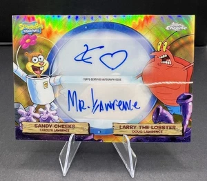 SANDY CHEEKS & LARRY LOBSTER DUAL AUTO  -  2025 TOPPS CHROME SPONGEBOB - Picture 1 of 11
