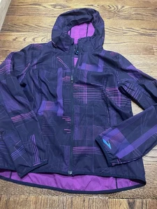 Brooks Windbreaker Light Running Jacket Size M Medium Navy Blue/ Purple Hooded - Picture 1 of 6