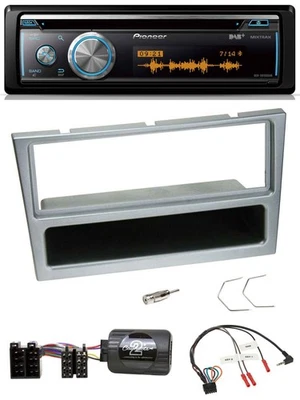 Pioneer Lenkrad DAB USB CD Bluetooth Autoradio für Opel Corsa C 2000-2004 silber - Bild 1 von 4