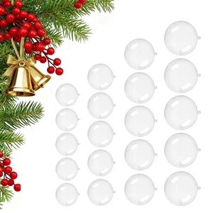 20PCS Clear Fillable Christmas Ornaments DIY Decorations For Creative Holiday - Picture 1 of 6