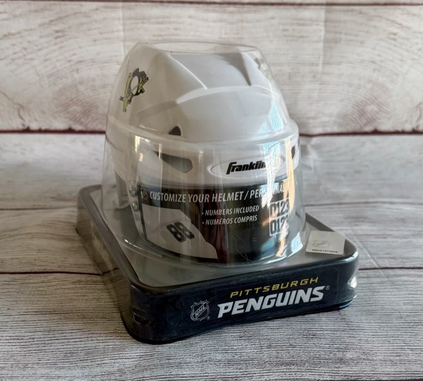 Minicasco blanco coleccionable de los Pittsburgh Penguins NHL Franklin Sports sin firmar Foto 1 de 4