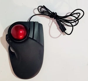 ELECOM Trackball Mouse Wired Large Ball 8 Button Black Japan - Picture 1 of 2
