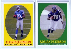 ADRIAN PETERSON CALVIN JOHNSON ROOKIE INSERT LOT 2007 TOPPS TURN BACK THE CLOCK - Picture 1 of 2