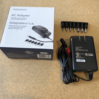 Insignia Universal Multipurpose AC Power Adapter Charger 3V 4.5V 6V 7.5V 9V 12V - Image 1 of 4
