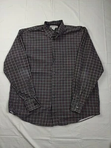 Crossings Shirt Mens Large Black Plaid Button Up Casual Dress Shirt  - Picture 1 of 11