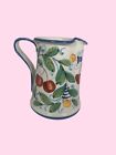 Handpainted Water Pitcher 7” Signed Armando Pogg Firenze ITALY Cherries Leaves