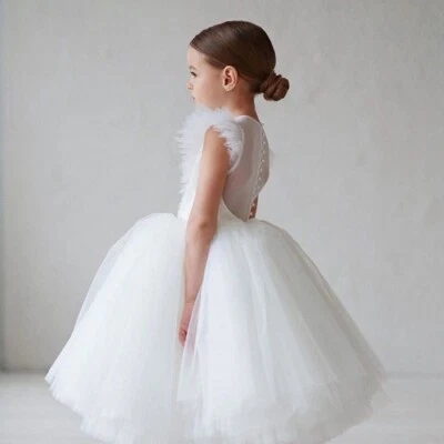 Elegant Princess Costume Flower Girls Dress Ball Gown Baby Kids Party Dresses - Image 1 of 4