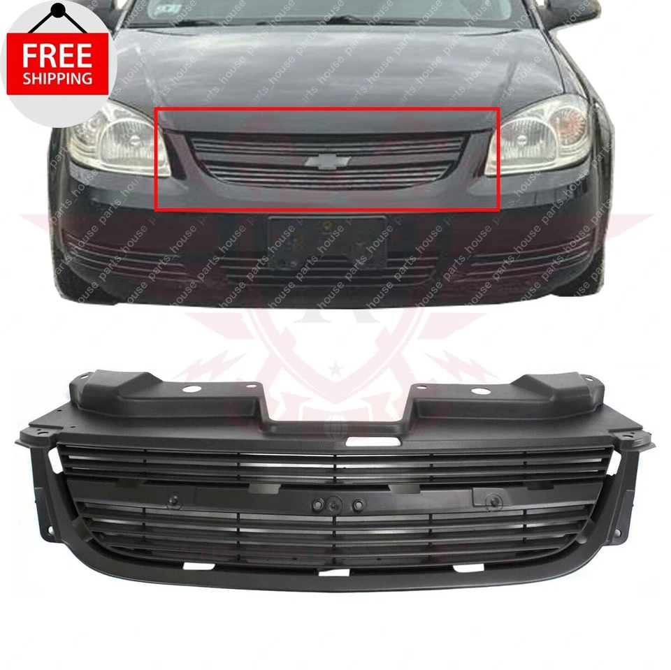 New Front Grille Painted Gray Shell and Insert Fits 2005-2010 Chevrolet Cobalt Foto 1 de 4