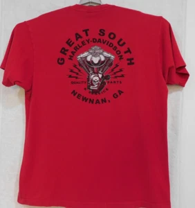HARLEY DAVIDSON GENUINE MENS XL T SHIRT RED GREAT SOUTH HD NEWNAN GEORGIA 2021 - Picture 1 of 9