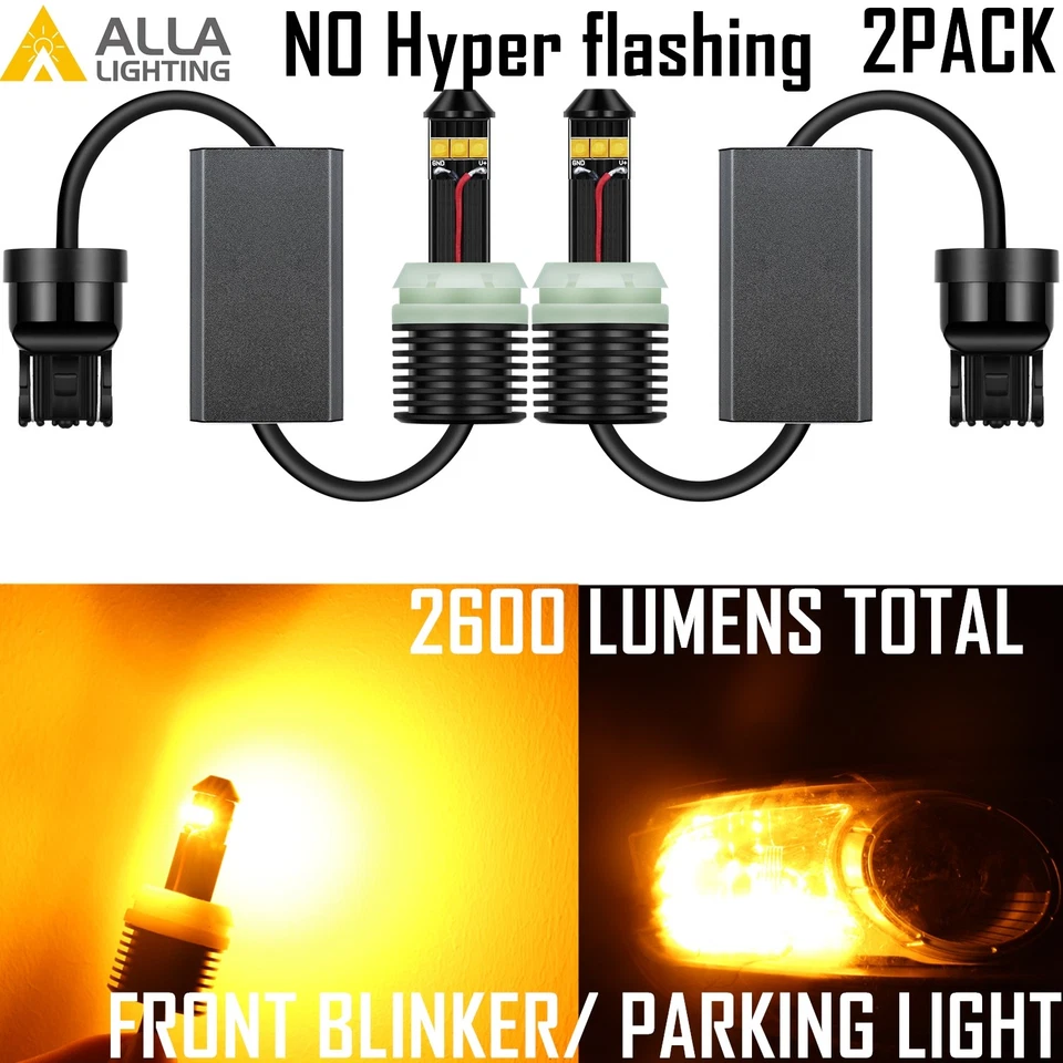 Alla Lighting 7443 LED Front Turn Signal Light Lamp Amber Bulb,NO hyper flashing - Image 1 of 4