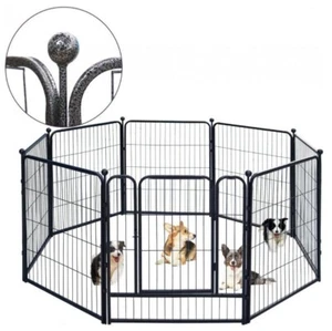 Portable Dog Pen for Outdoor, Indoor 8 Panels Metal Dog Fence Playpen Pet Fence - Picture 1 of 15