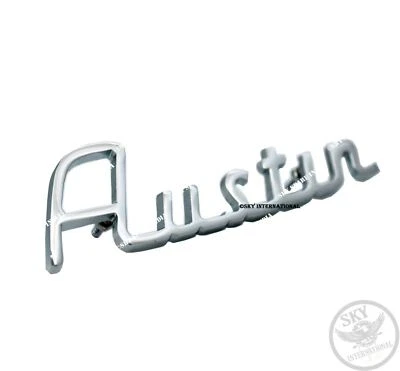 Ancien insigne Austin Script pour Austin Classic Mini Mk1 métal chromé - Photo 1/4
