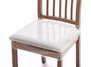 4 pack clear plastic chair covers waterproof kitchen dining room seat protectors - Picture 1 of 7