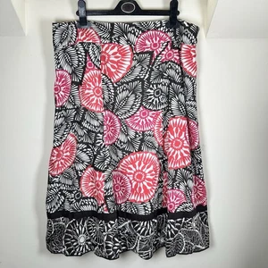 Falda Midi Monzón Floral Patrón Geométrico 100% Algodón Bordado Dobladillo 12 - Imagen 1 de 6