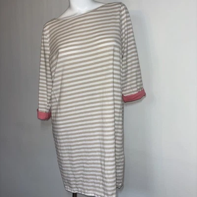 Camisón Belle by Kim Grava Rayas Beige Rosa Borde Talla Grande Foto 1 de 4