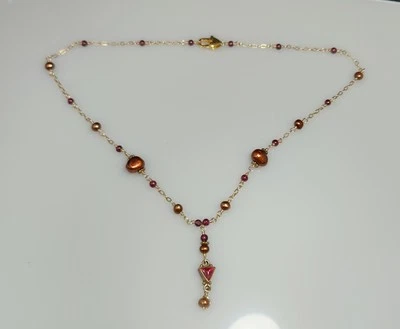 Collar Brighton .925 Collar Plata Esterlina Imitación Perla Tono Oro Corazón 17" Foto 1 de 4