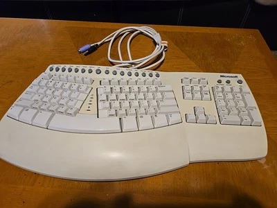 Microsoft Natural Keyboard Elite Ergonomic White Wired X03-94432 - Image 1 of 4