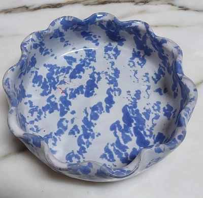 Tigela de esponja Bybee BB Kentucky cerâmica redonda azul e branca 8,25" - Imagem 1 de 4