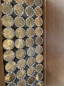 2 Sealed bank rolls $50 FV fed Loomis dollar coins Sacajawea Susan B. Anthony