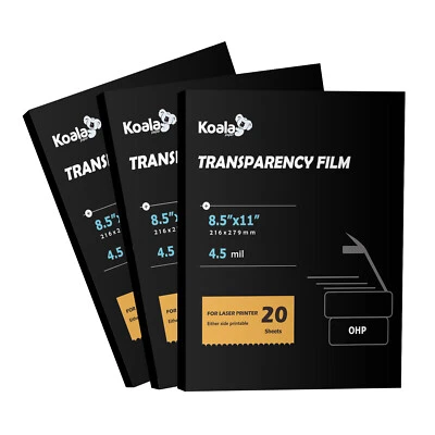 Koala Clear Transparency Film for Laser Overhead Projector Copier 60Sheet 8.5x11 - Image 1 of 4