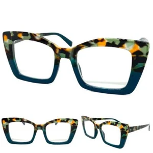 Womens Classy Elegant Modern Retro Style READING EYE GLASSES Readers Large Frame - Picture 1 of 6
