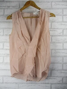 Witchery limited edition womens top blouse 8 soft pink silk v-neck - Picture 1 of 10