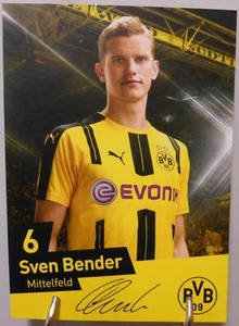 Borussia Dortmund Autogrammkarte Sven Bender Saison 2016/2017 Faksimile #FP280 - Bild 1 von 2