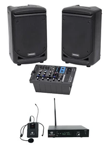 Samson Expedition XP300 300w Portable PA 6" Bluetooth Speakers+Mixer+Headset Mic - Picture 1 of 11