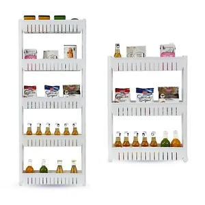 3/5 Tier Slim Slide Out Kitchen Trolley Rack Holder Storage Shelf Organiser - Picture 1 of 13