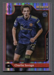 2021-22 Merlin UEFA Champions League REFRACTOR #137 Charlie Savage RC - Picture 1 of 2