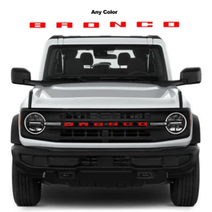 (Full Size) Vinyl Decal Sticker Overlay Inserts Fits 2021+ Bronco Front Grille - Picture 1 of 2