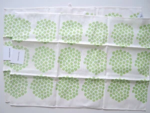 Marimekko Puketti light gtreen Tea towel x 2 pcs. Annika Rimala fabric - Picture 1 of 7