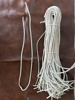 Bulk WHITE  Cowhide Full Grain Leather Blank Belt Strip 5/16" x 35"  LOT  (8mm) - Image 1 of 2