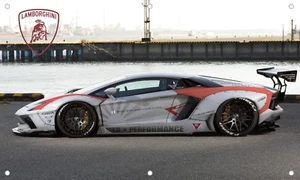Liberty Walk Lamborghini 3'X5' VINYL BANNER MAN CAVE GARAGE SIGN MECHANICS SHOP - Picture 1 of 1