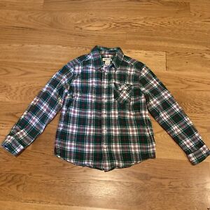 Cherokee Green Long Sleeve Checkered Plaid Button Down Flannel Shirt Boys M 8-10
