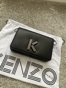 Kenzo Black Handbag Chain Clutch Over Shoulder Cross Bag - Picture 1 of 6